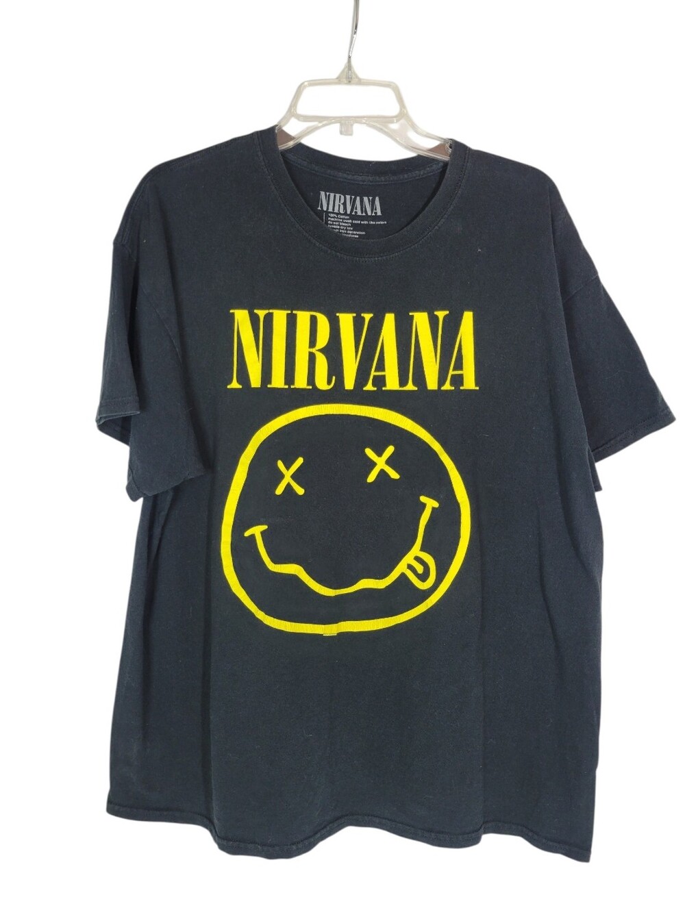 Nirvana black t-shirt with yellow smiley face Size XL